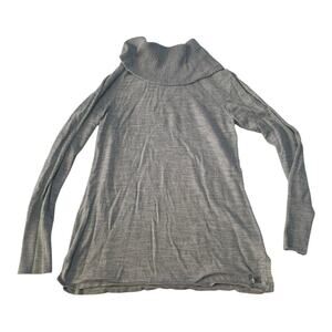 Smartwool size large wool Heather Gray Knit cowl neck long sleeve Pullover shirt